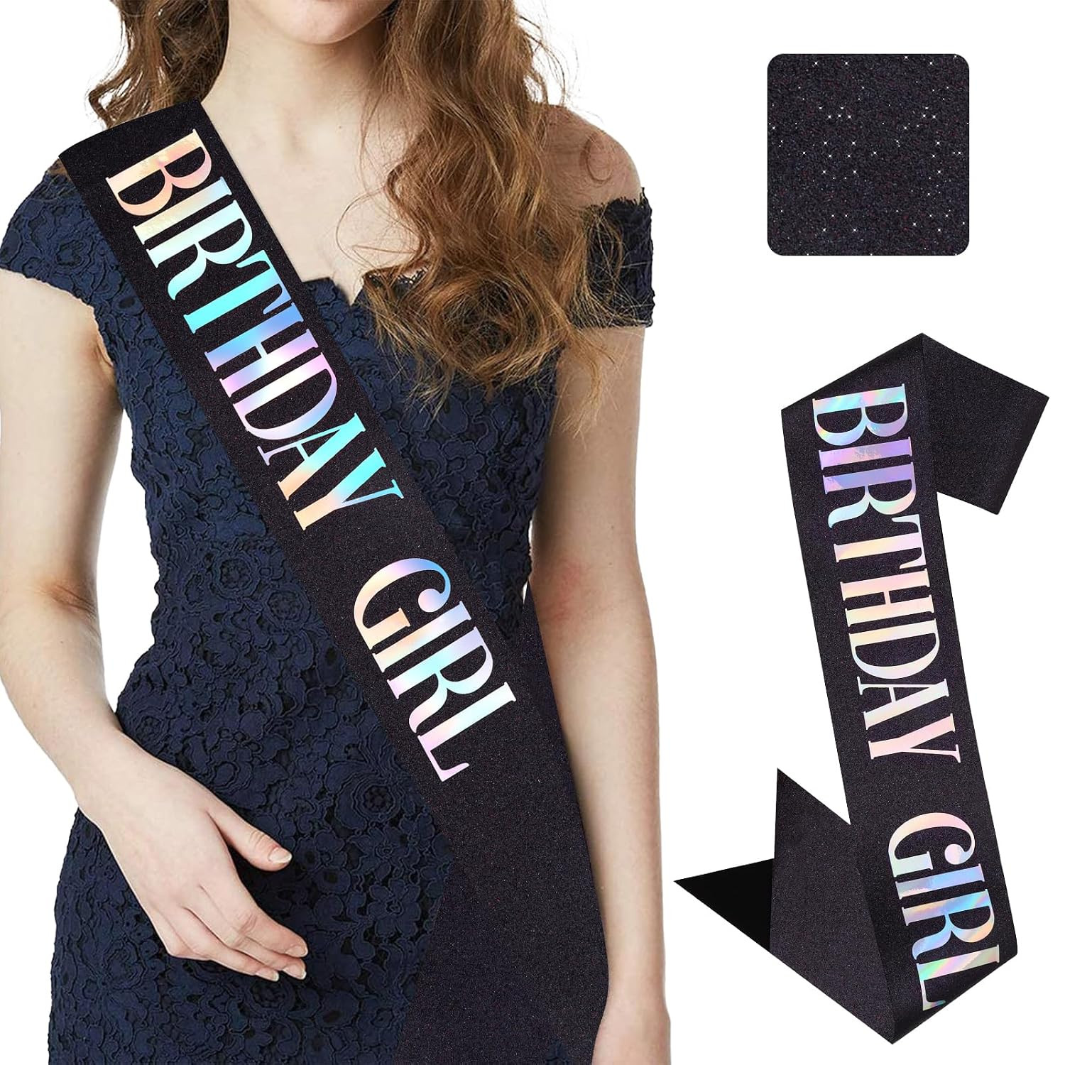 Birthday Girl Sash for Women Girls, 67″ L X 3.6″ W, Black – Perfect for 16Th 18T