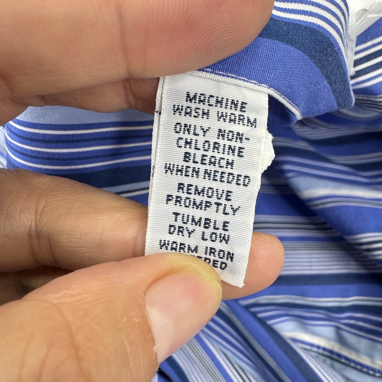 Ralph Lauren Button Down Shirt Mens Custom Fit XL Blue White Stripes Long Sleeve