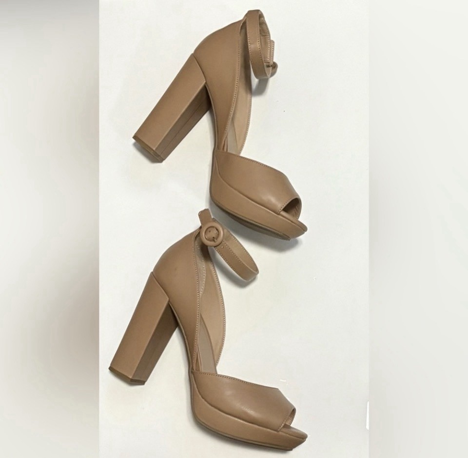 Sun + Stone Beige Platform Heels