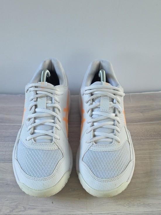 Asics Gel Dedicate 8 Womens Pickleball Court Sneaker Shoe White Orange Size 8