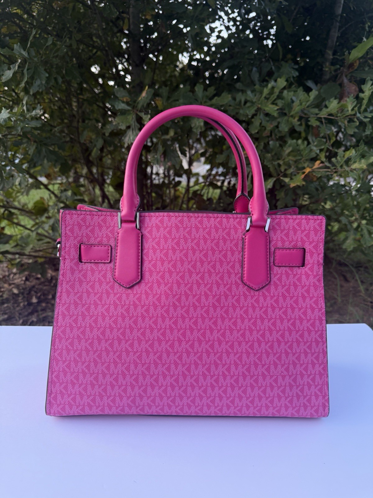 Authentic Michael Kors Bag Medium Hamilton Satchel Dragonfruit MK Logo Purse NWT