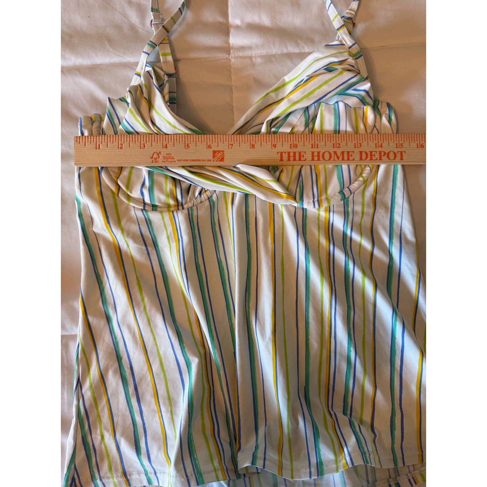 Swim Systems Multicolor Striped Tankini Top & Bikini Bottom Set 38DD C792