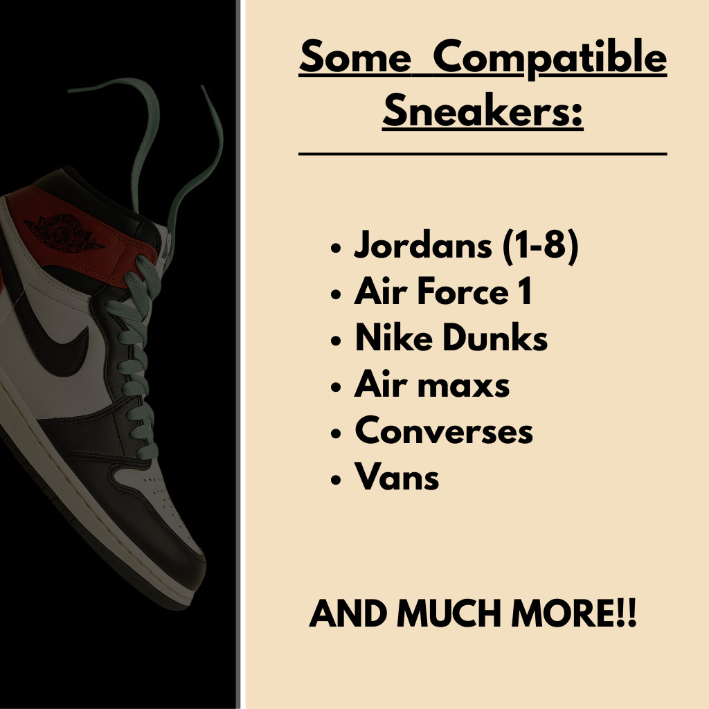 Premium Flat Sneaker Replacement shoe laces for Air Jordan , Air force , Dunk
