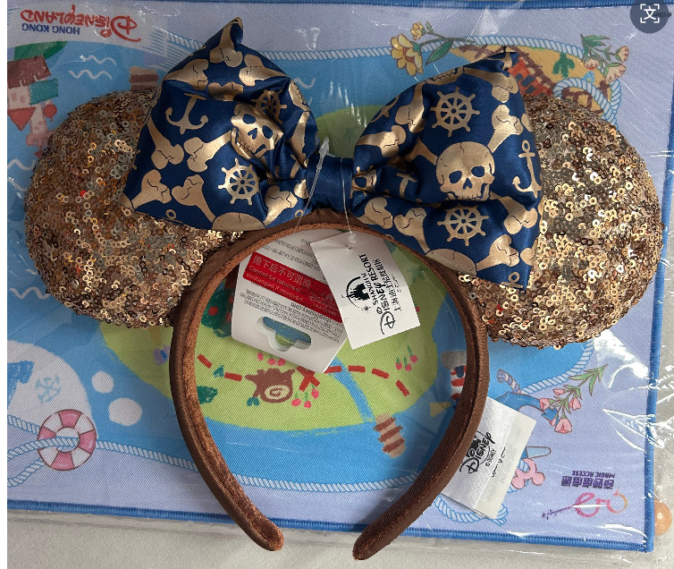 Authentic Shanghai Disney pirates of the caribbean Minnie mouse ears Headband