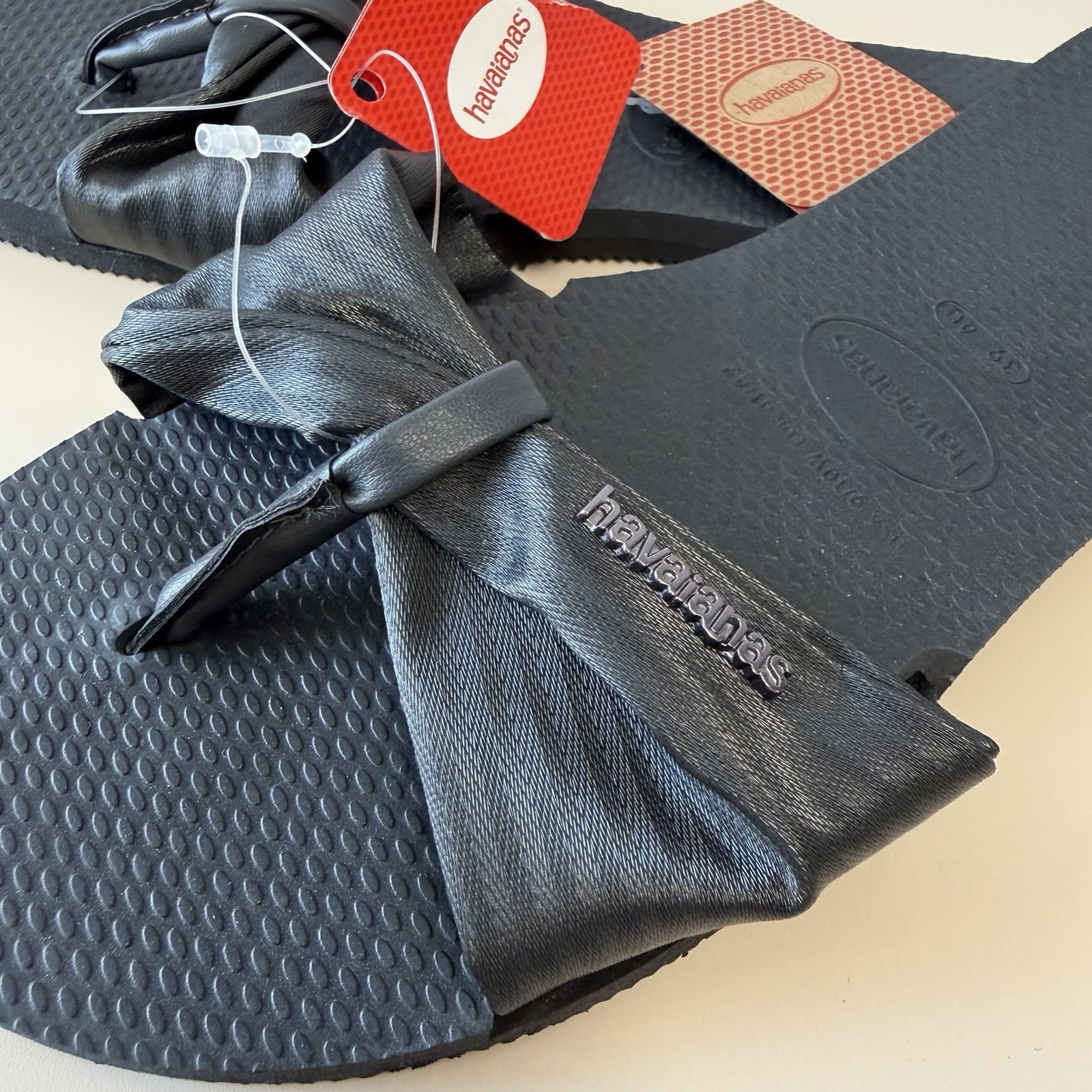 Havaianas Flip Flops Women You ST Tropez Lush Sandals Black Sz 9/10 MSRP $46 NEW