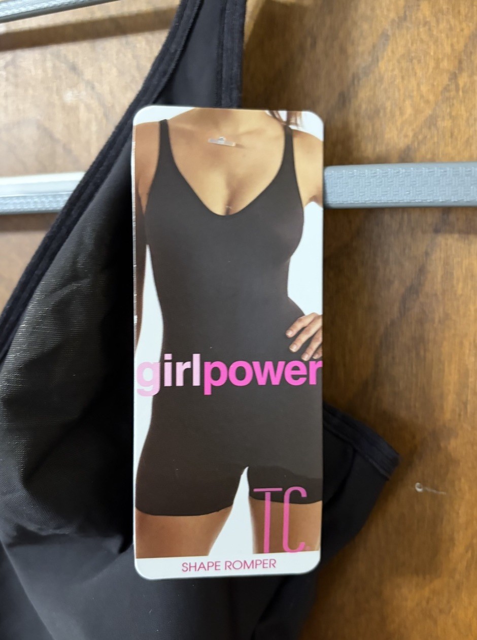 TC Fine Intimates 4700 Girl Power Shaping Romper Black Size L