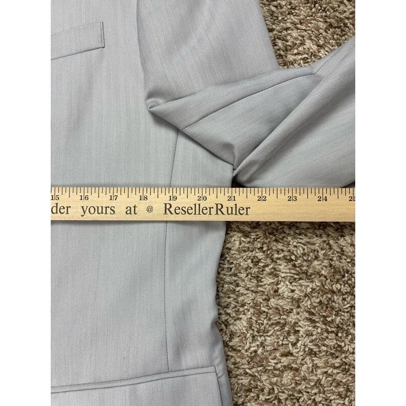 Perry Ellis Mens 40 REG Slim Fit Two Button Blazer Jacket Light Blue NWT