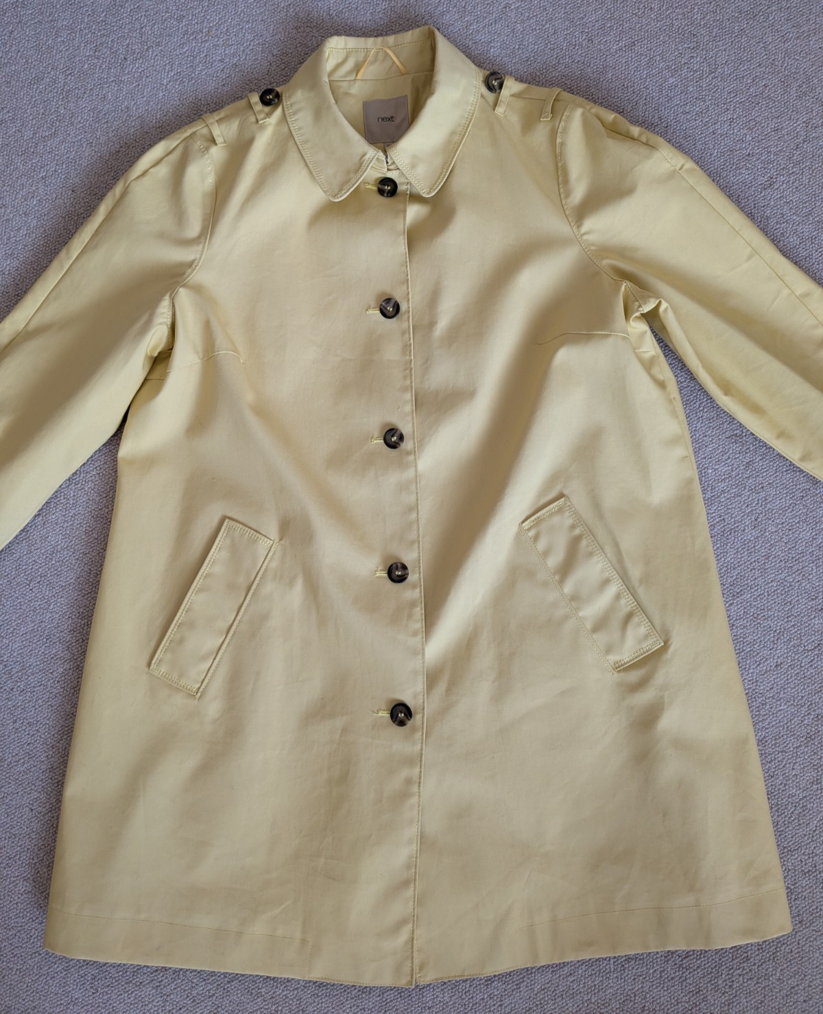 Marks & Spencer Vintage inspired showerproof coat/mac lemon yellow size 18-20