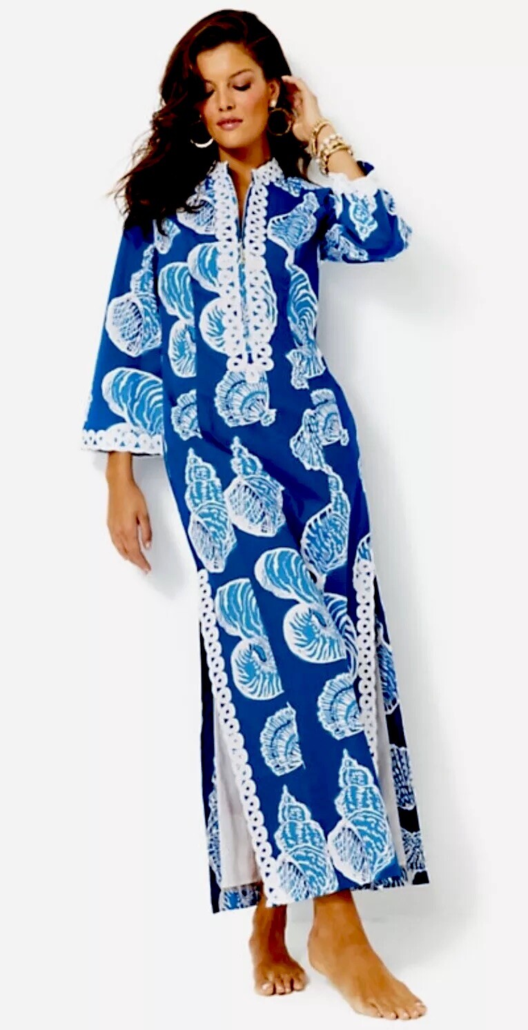Lilly Pulitzer NWT Shealyn Stretch Maxi Caftan Shell Of A Good Time 🦄 Size 6,16