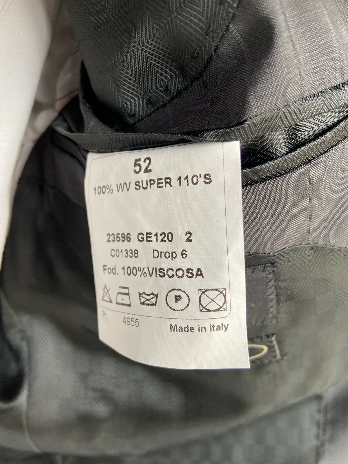 Abito uomo RAGUSO, grigio scuro a righe, DROP 6 in fresco Lana MARZOTTO, -70%.