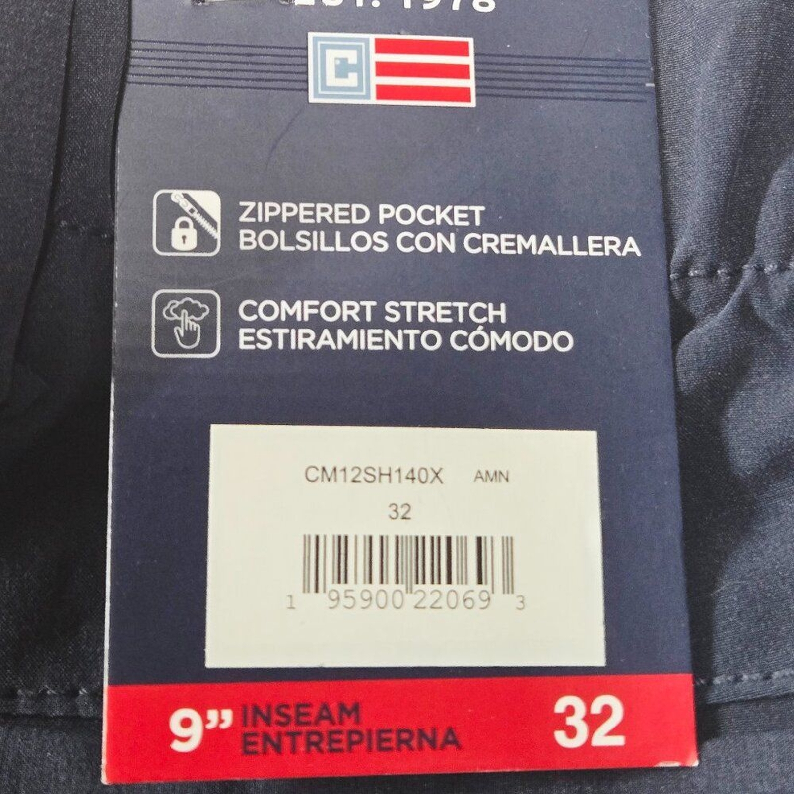 NWT MEN’S CHAPS POLY/SPANDEX COMFORT STRETCH MULTI POCKETS NAVY SHORTS 32 $65