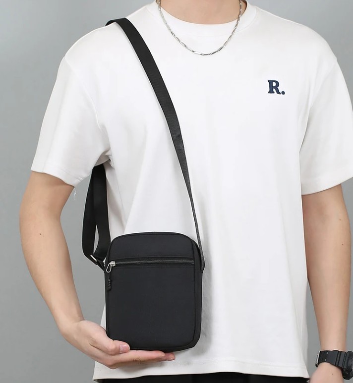 Simple Casual Mini Crossbody Bag Men Nylon Small Shoulder Bag For Men