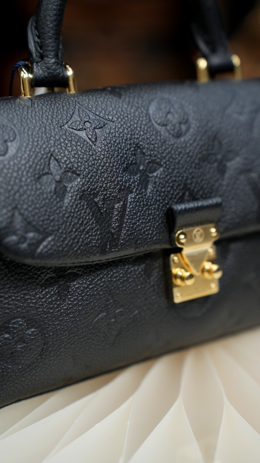 LOUIS VUITTON Madeleine Monogram Empreinte Top Handle Chain Shoulder bag Women