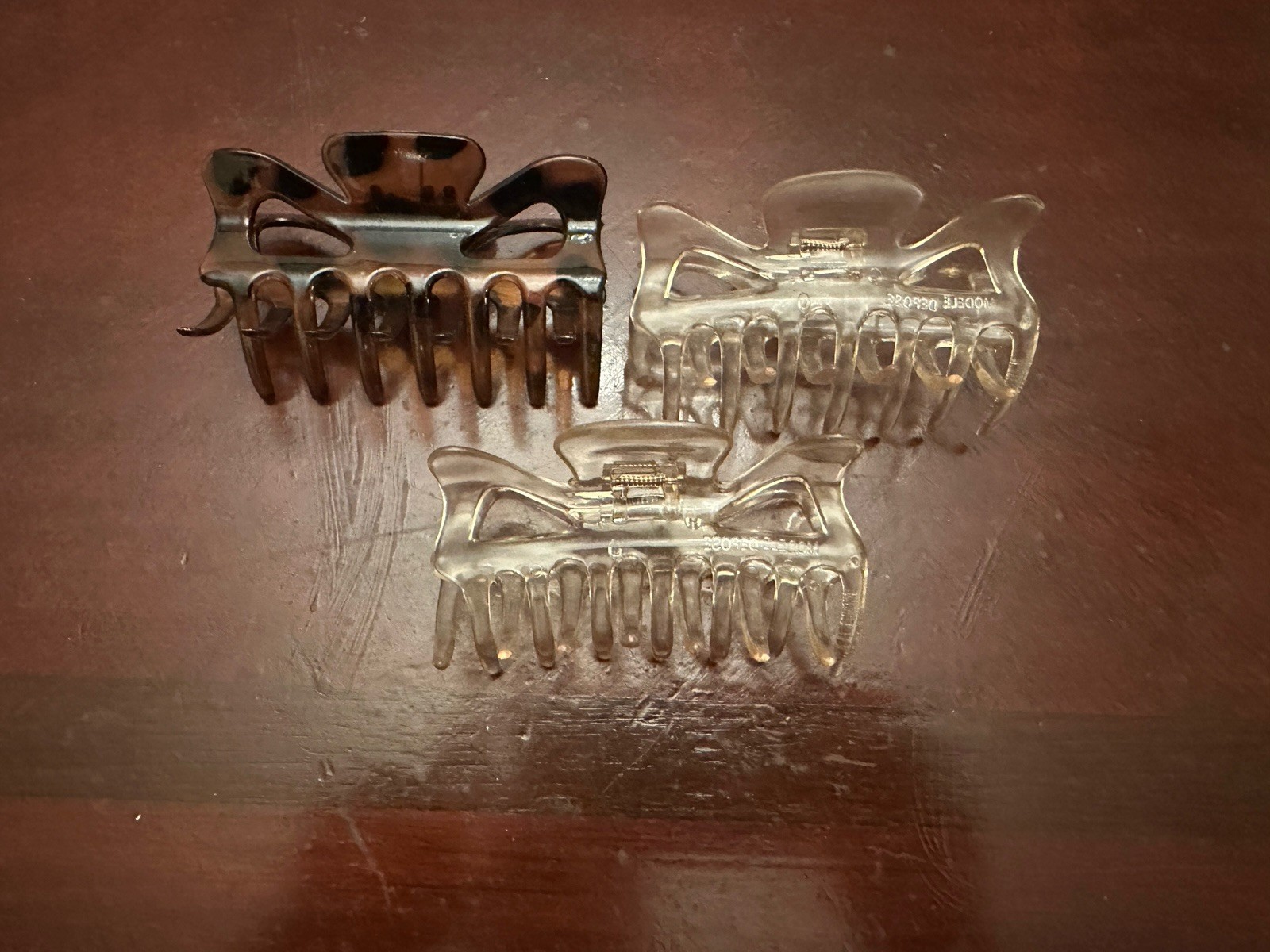 Classic Claw Clips Medium 3.5 Inches Clear Tortoise Shell Lot Of 3 New