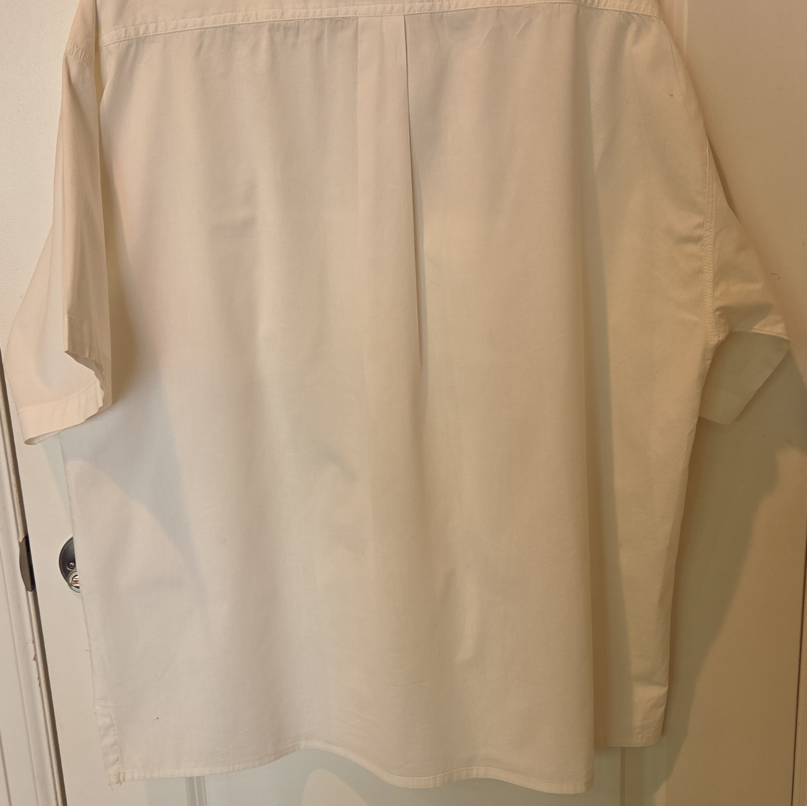 My Name Is Panama Men’s XL White Woven Cotton Button-Up Shirt Embroidered F22