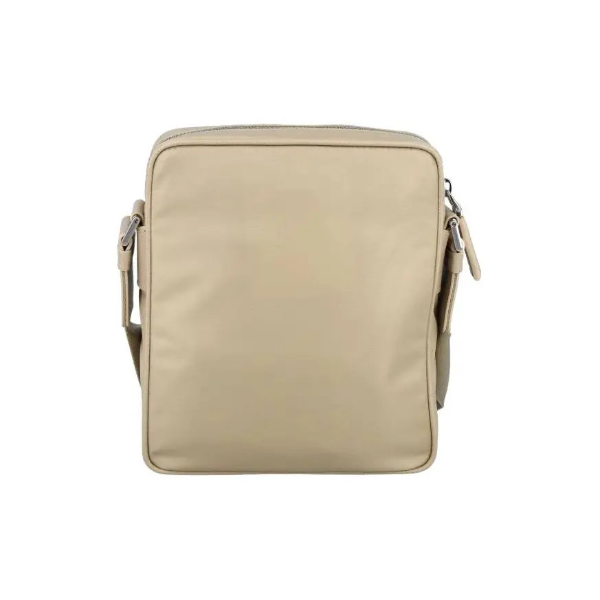 PRADA Metal Triangle Logo Leather Shoulder Bag For Men 6.6x2x7.8 in