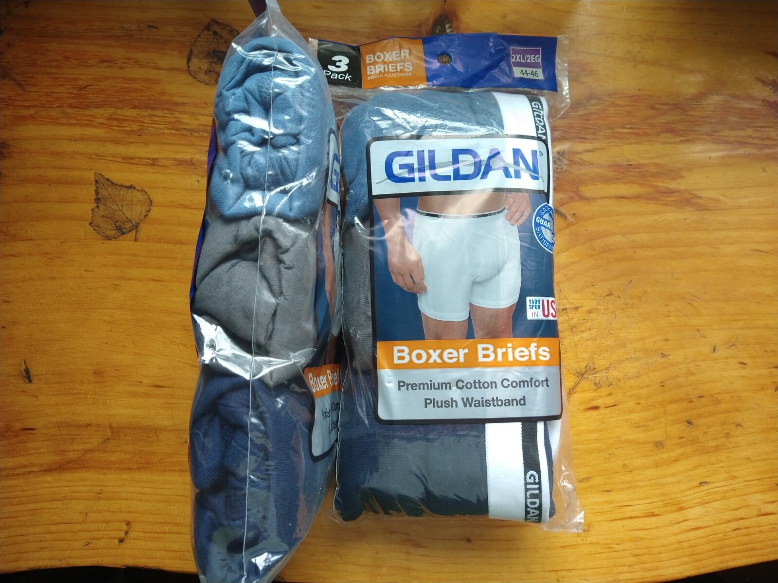 Gildan Boxer Briefs, Two 3-packs (6 pairs), 100% Cotton, Men’s 2XL, 44-46 Waist