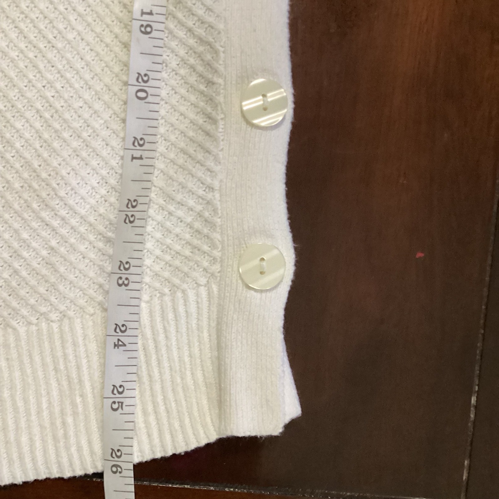 Ann Taylor Factory Cream Button Accent Textured Knit Sweater Womens