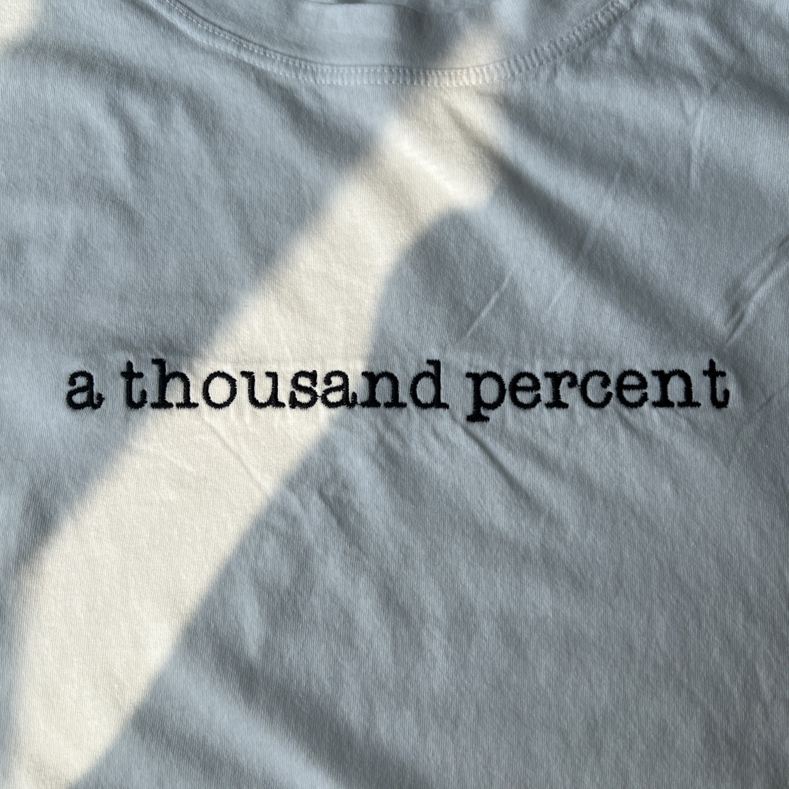 Perfect White Tee Crew Neck T Shirt M White Graphic Text Made In USA Cotton