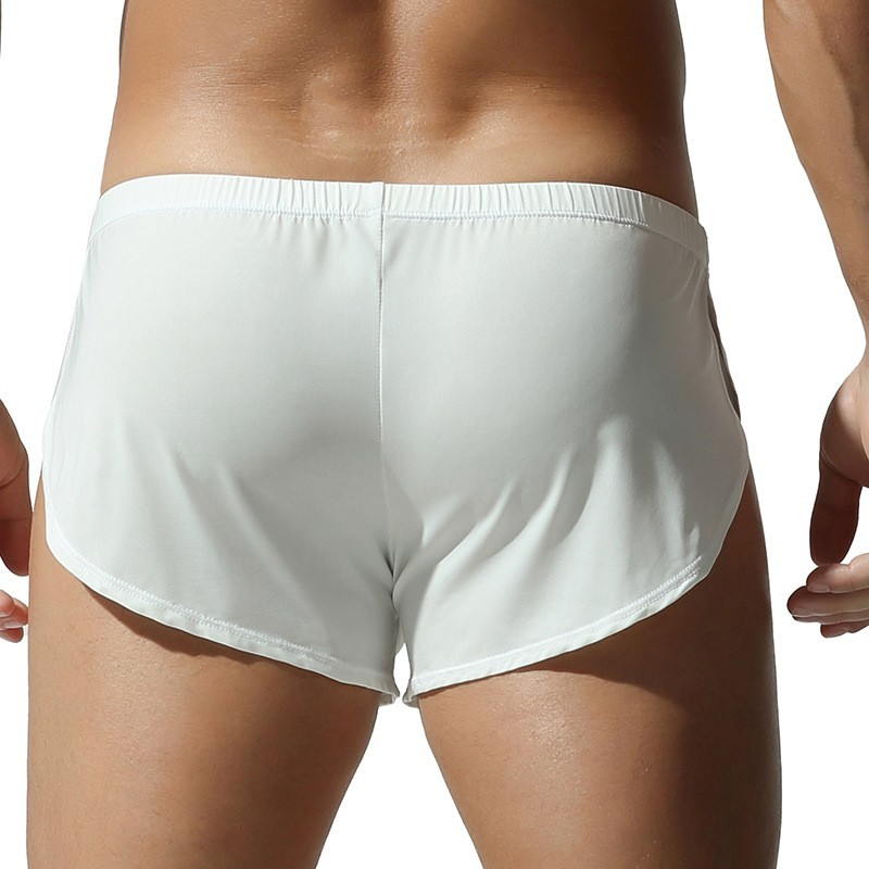 Sexy Men’s Side Slit Boxer Trunks Soft Breathable High Cut Shorts Underwear