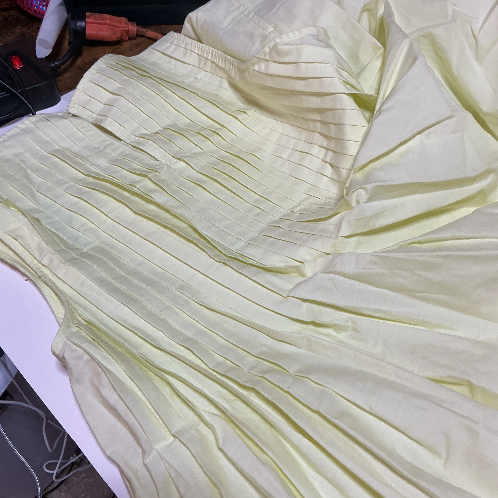 Free Assembly Womens Sleeveless Pleated Mini Dress Size M (8-10) Yellow Light#9
