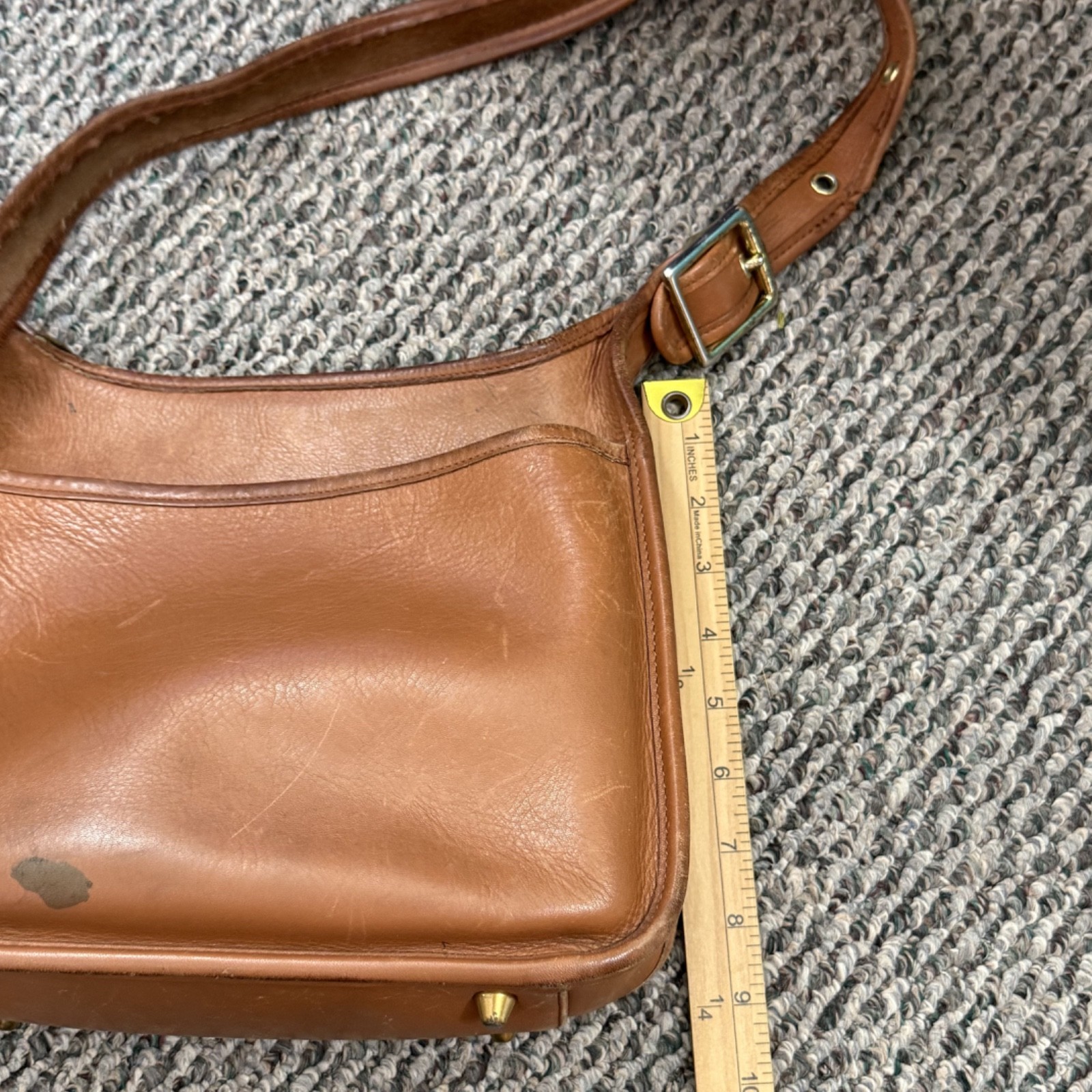 Vintage Coach Legacy Bag Zip 9966 British Tan Leather Purse Preppy