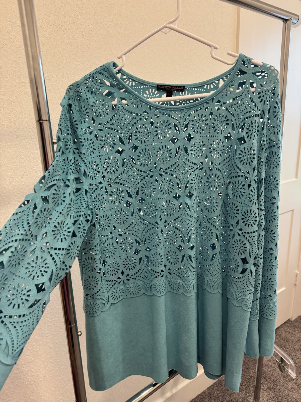 Alberto Makali Pullover Tunic Long Sleeve Teal Size L