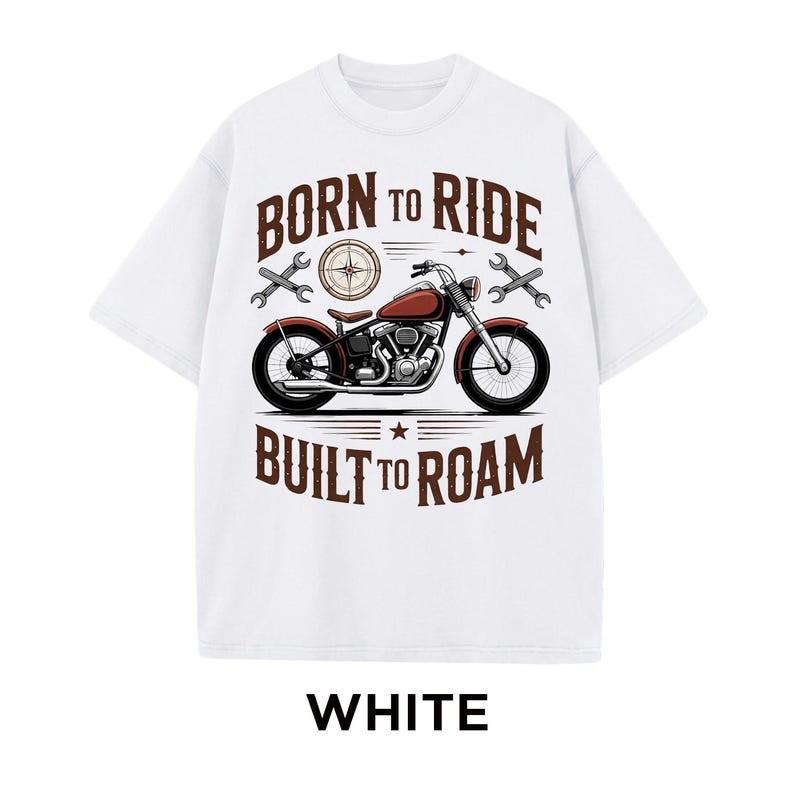 Vintage Biker Born To Ride Graphic Shirt Motorcycle Aesthetic Garage Art Tee