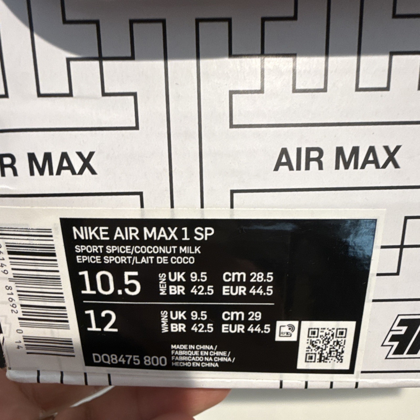 Nike Kasina x Air Max 1 SP Won-Ang Orange Sneakers DQ8475-800