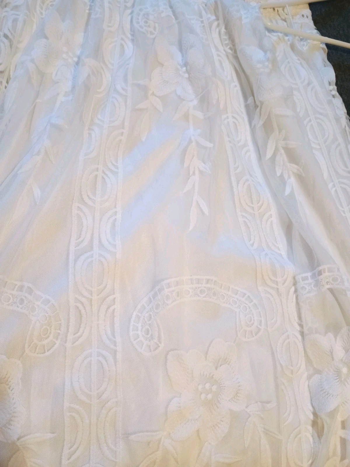 Lace cotton/ poly wedding dress long sleeve. Sz S
