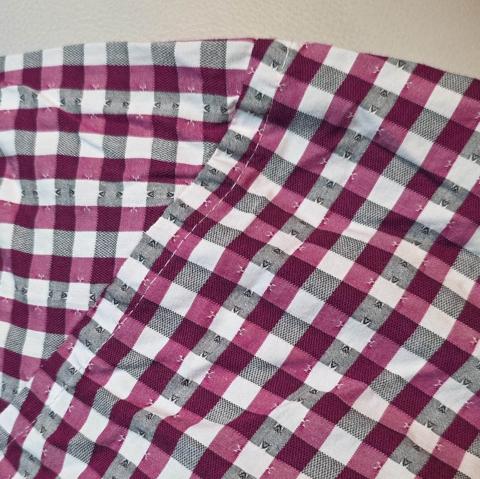 Sean John Tailored Fit 17.5 32/33 LT Cotton Check Dress Shirt Wrinkle Resistant