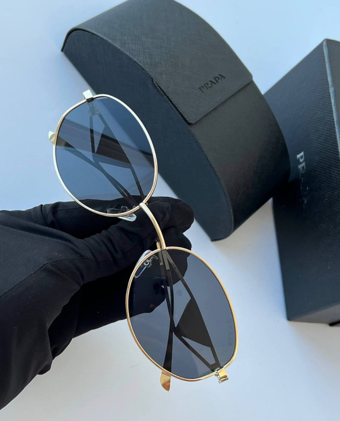 Summer Prada Metal Gold Frame Sunglasses