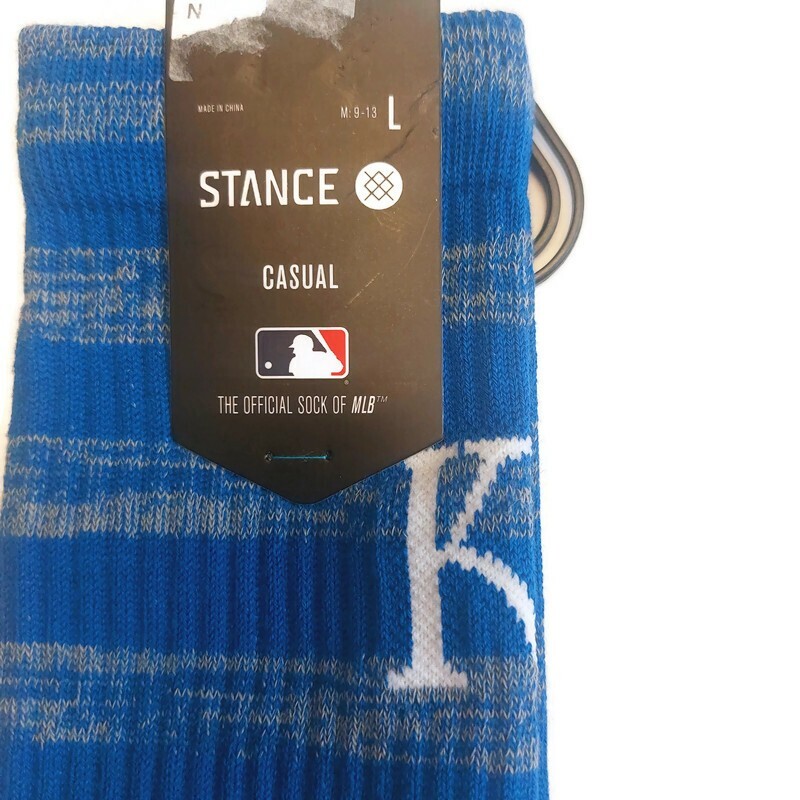 Stance MLB Kansas City Royals Baseball Crew Socks Mens L 9-13 Twist Gameday Blue
