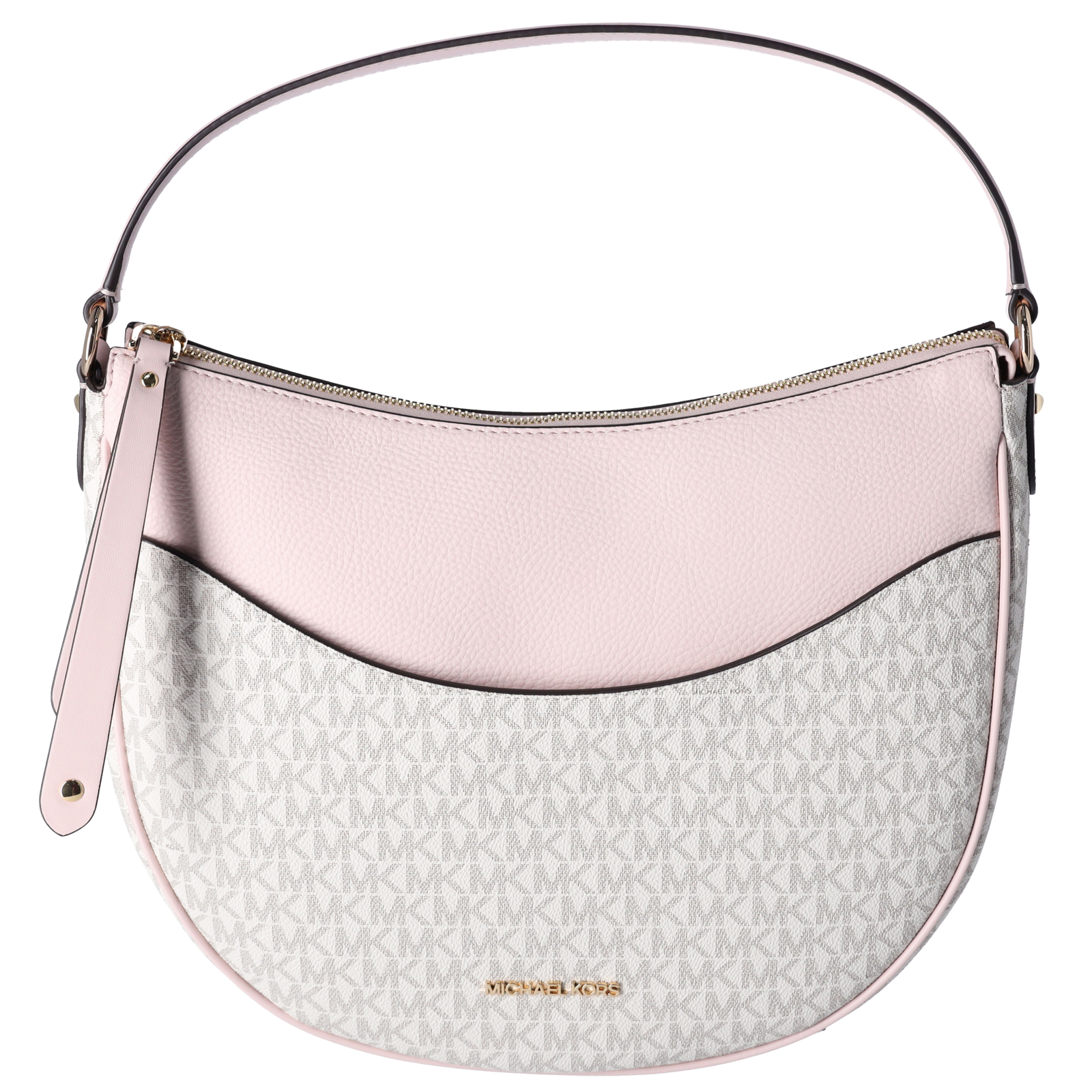 MIchael Kors Dover Large Half Moon Shoulder Bag Hobo Vanilla MK Pink