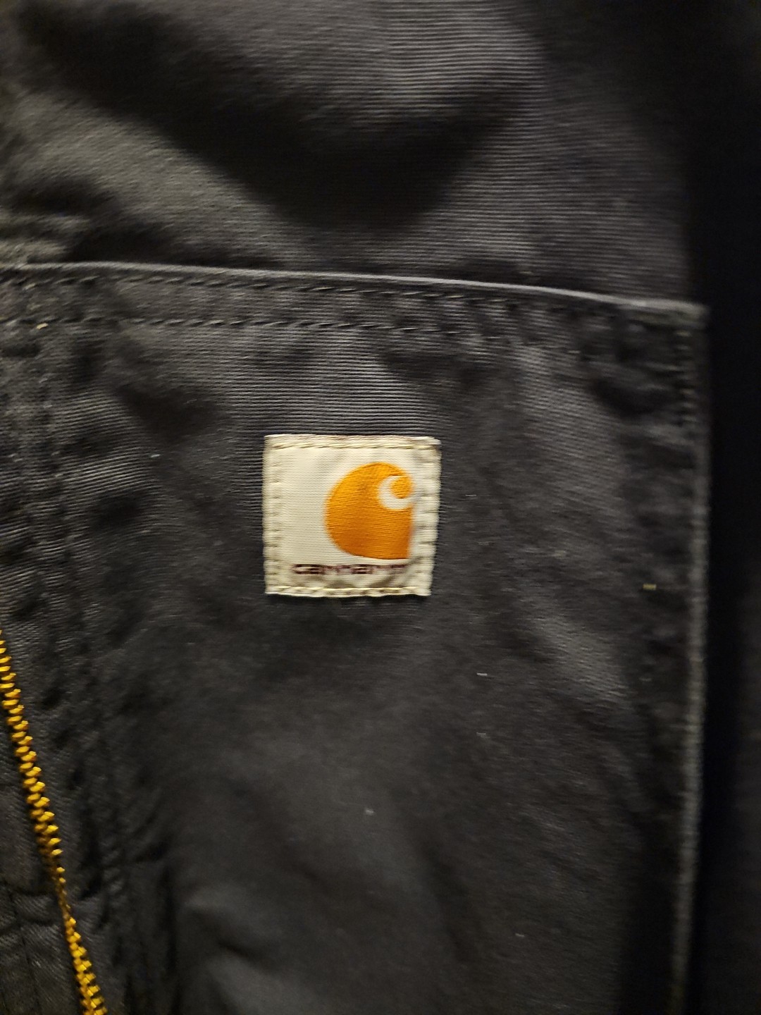 Carhartt Canvas Coat 59376-20 Hooded Navy Insulated Duck Quilt Lined XL Safety