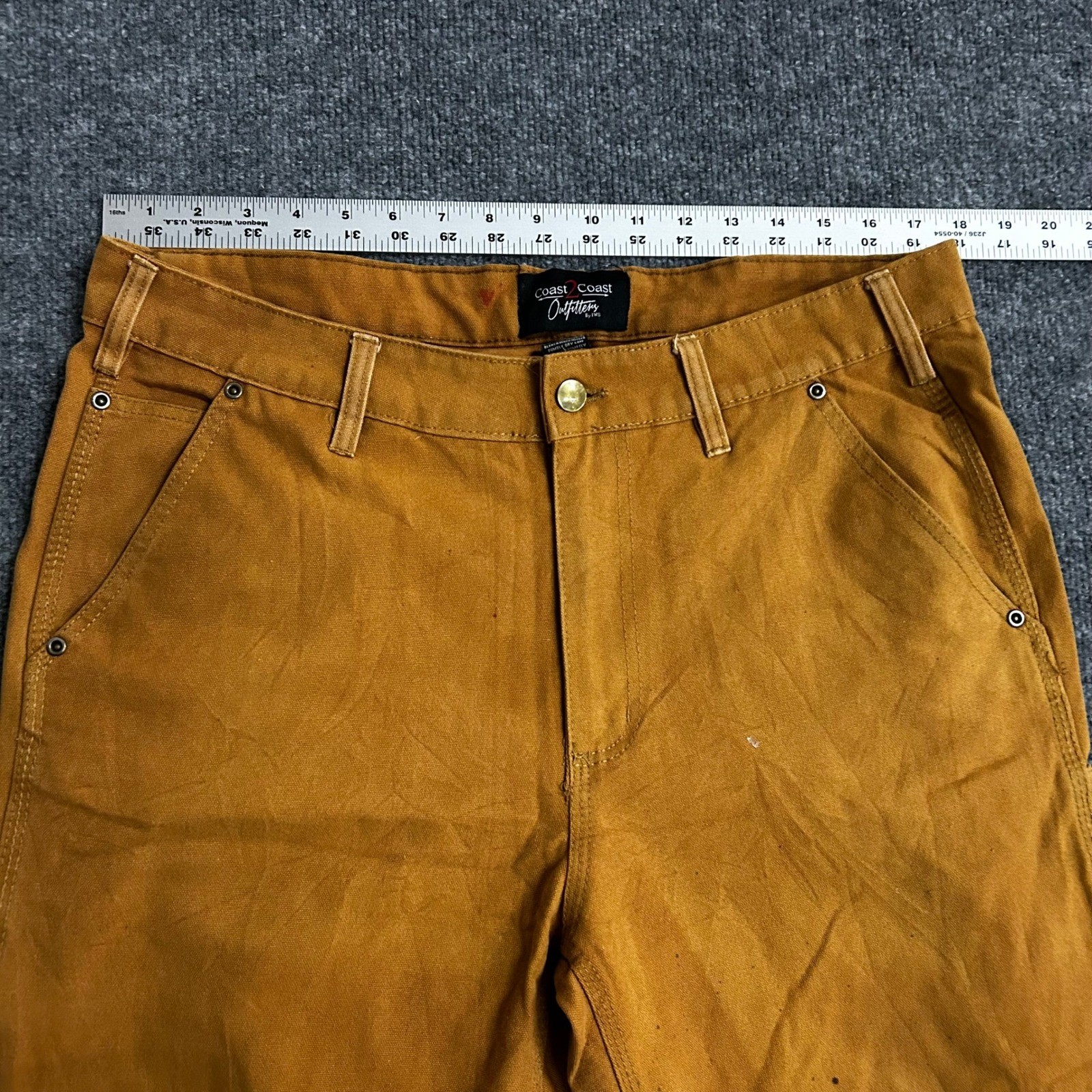 Coast 2 Coast Outfitters Pants Mens 34×32 Brown Canvas Workwear Straight Fit