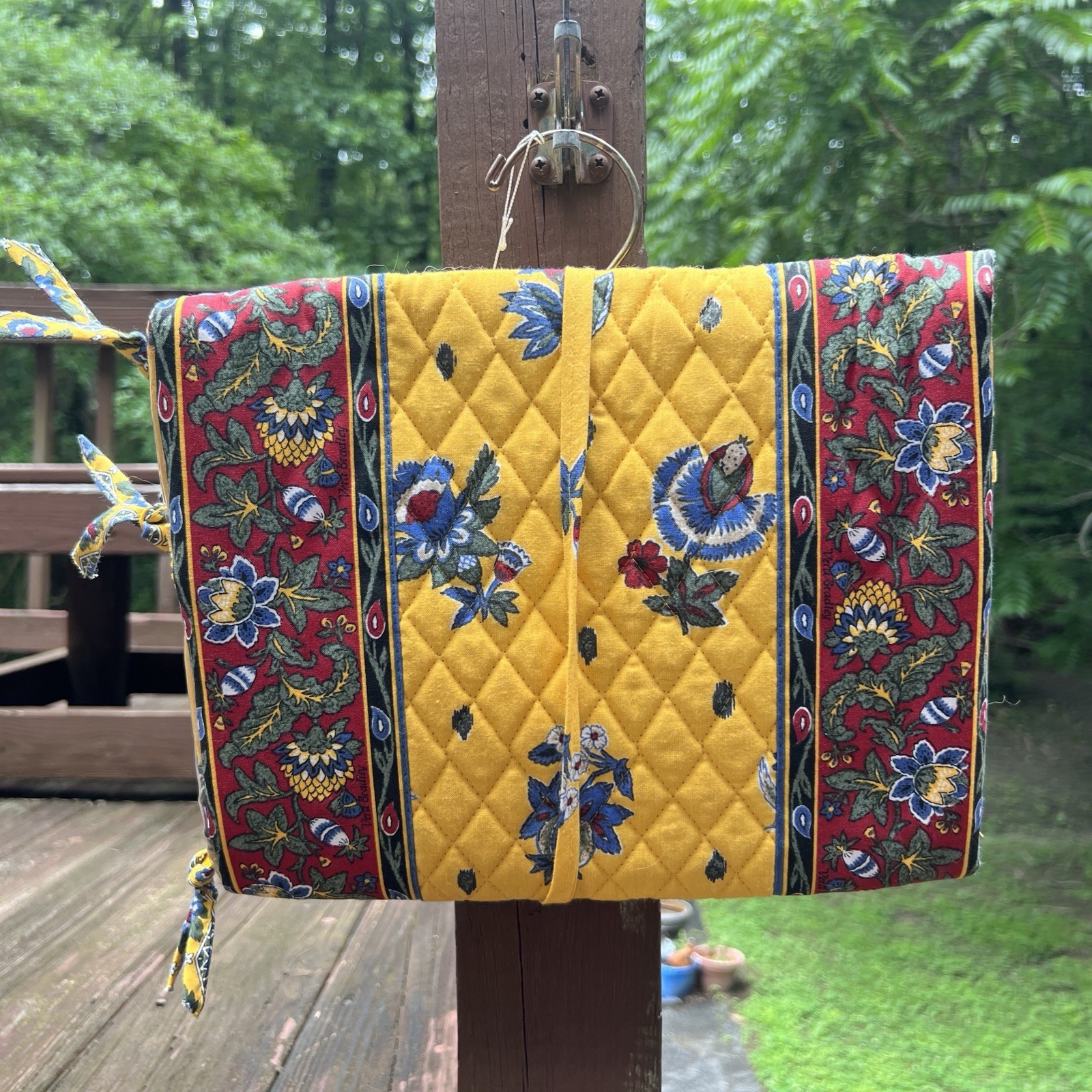 Vera Bradley 100% Cotton Feminine Floral French Yellow Hanging Organizer USA