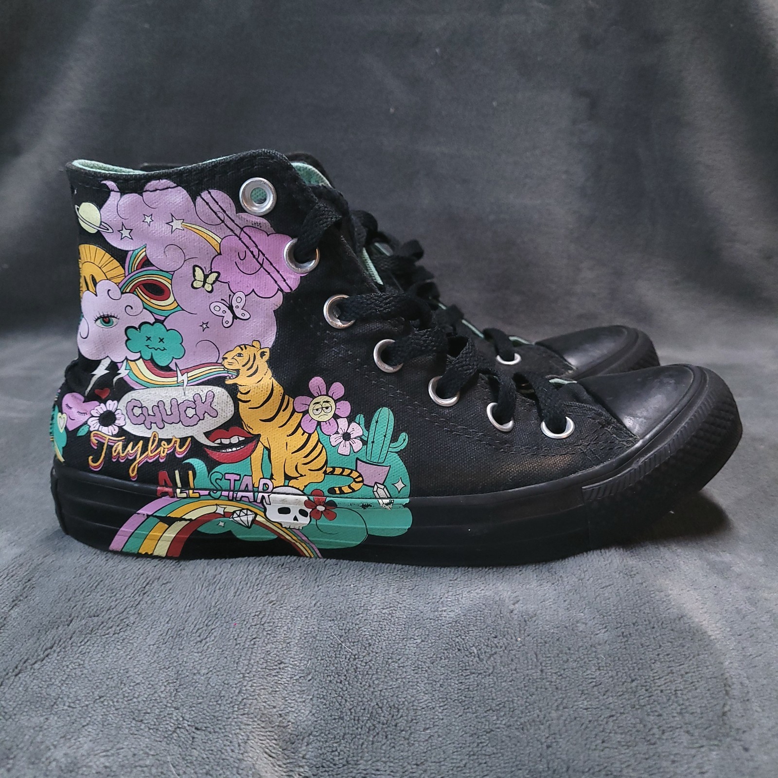 Converse Unisex Adults Black CTAS 171271F Psychedelic Sneaker Shoes Sz US M6 W8