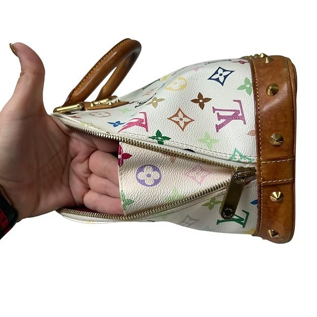 US Seller! Authentic Louis Vuitton Murakami vintage multicolor white Blanc Alma