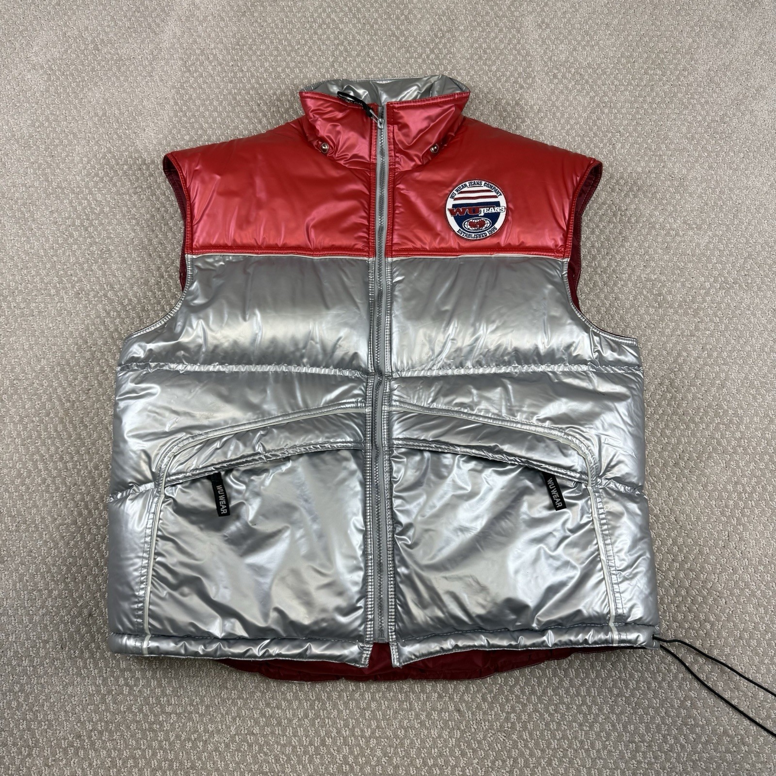 Vtg 90s Wu Wear Hip Hop Puffer Vest Sz Large Wu Tang Clan Outfitters Wu Jeans