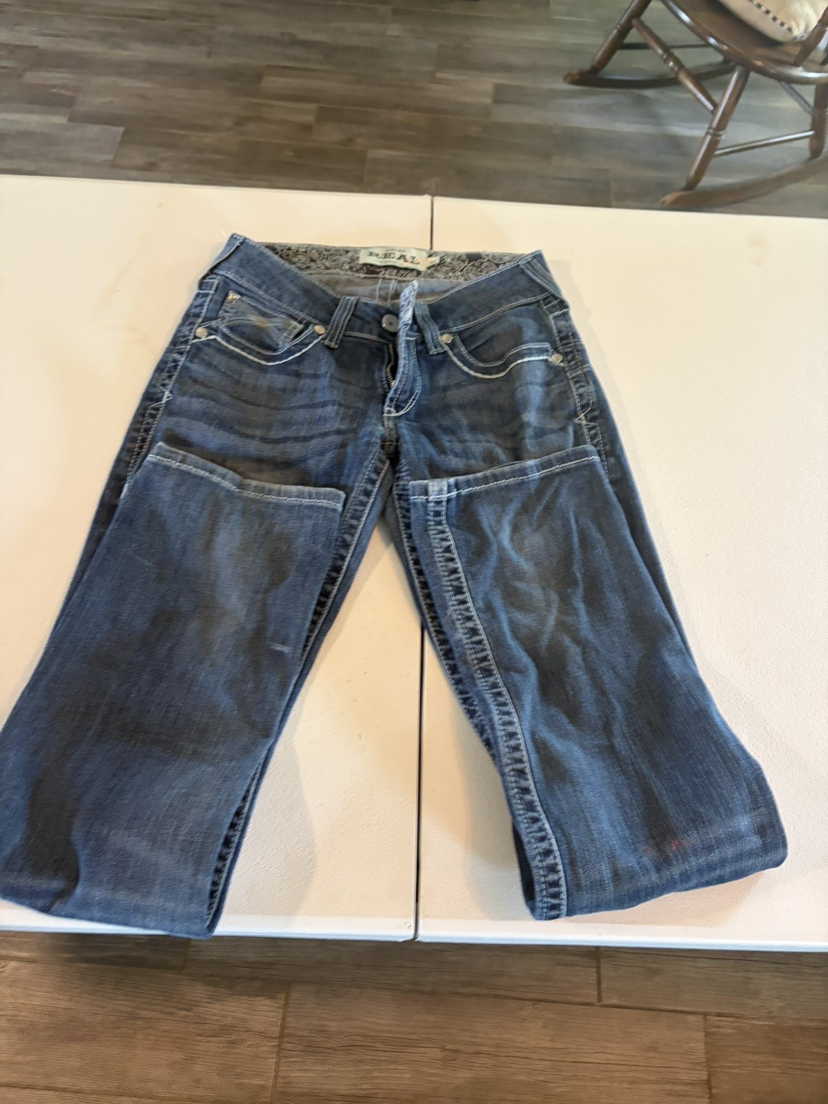 Ariat REAL Denim Jeans Womens 26R Blue Low Rise Bootcut