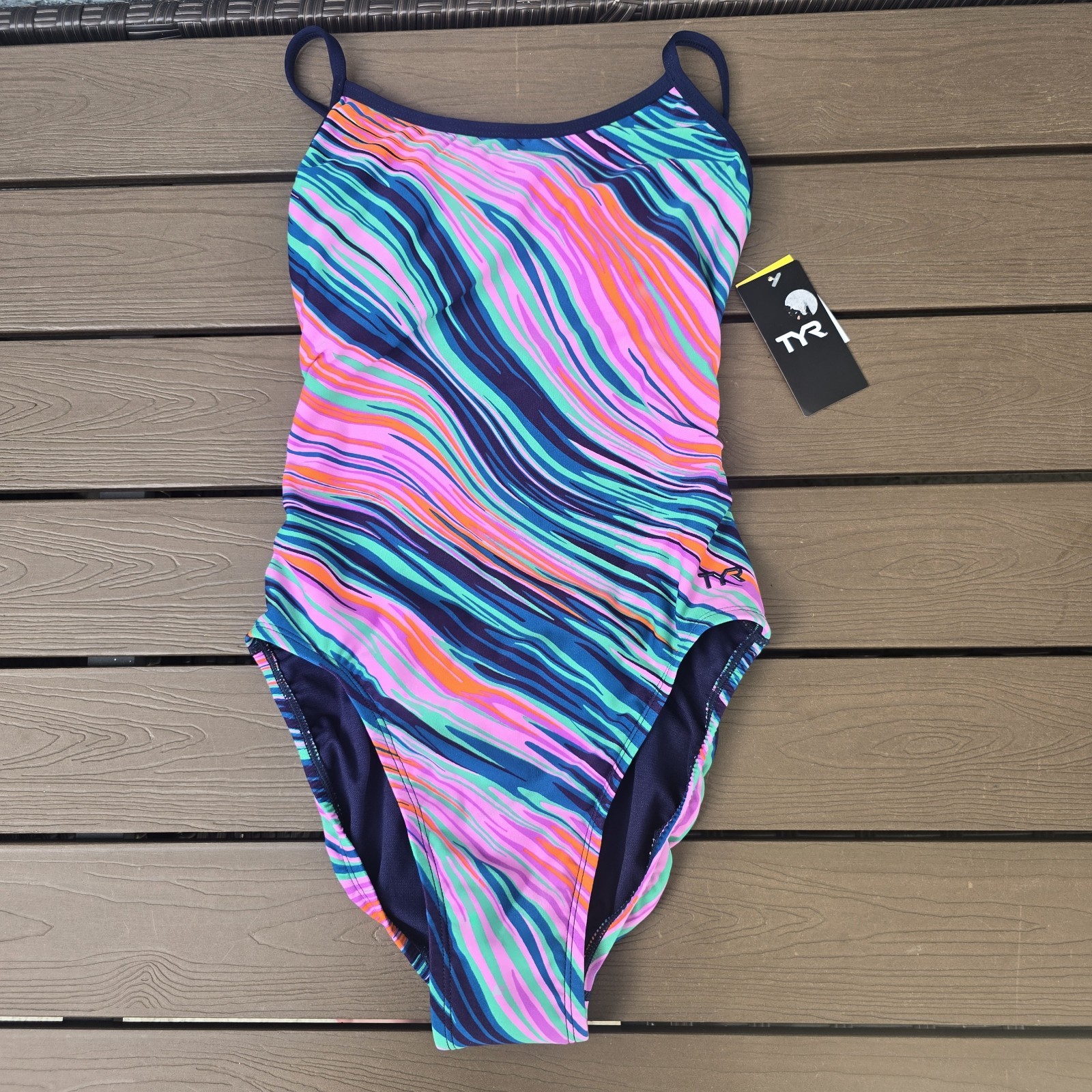 TYR Durafast Elite Women’s Riptidal Trinityfit Pink/multicolor Sz 30 New