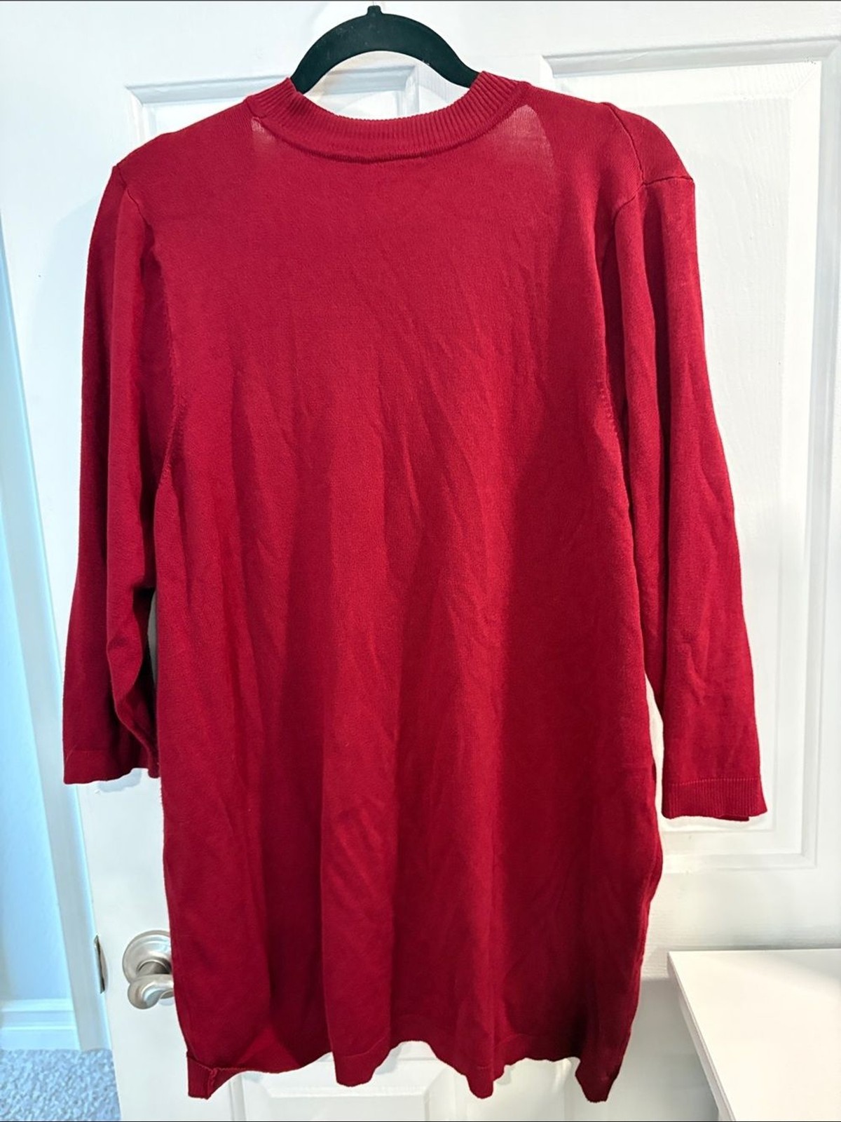 Torrid Red Knit Cut out Top with lace trim