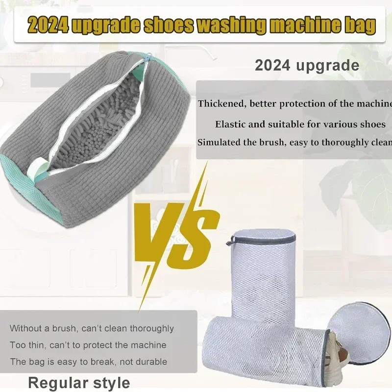 Machine Washable Shoe Washing & Drying Bag with Soft Fiber – Durable Polyester L