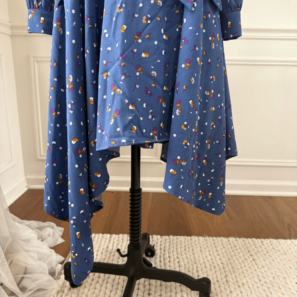 Chriselle Lim Collection Wren Floral Print Trench Dress Dusty Blue Floral $110 M