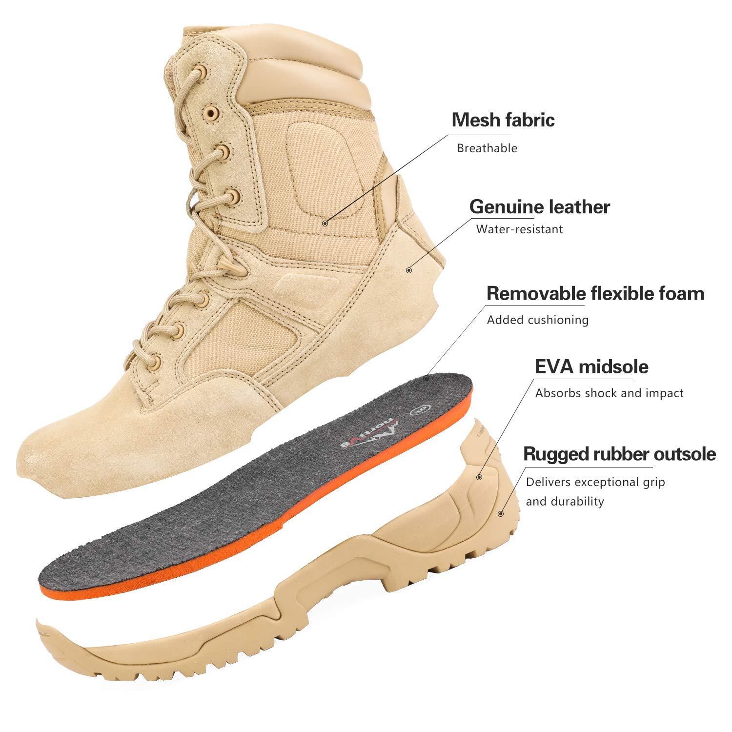NORTIV 8 Men’s Military Tactical Work Boots Hiking Motorcycle Combat Trail Shoes