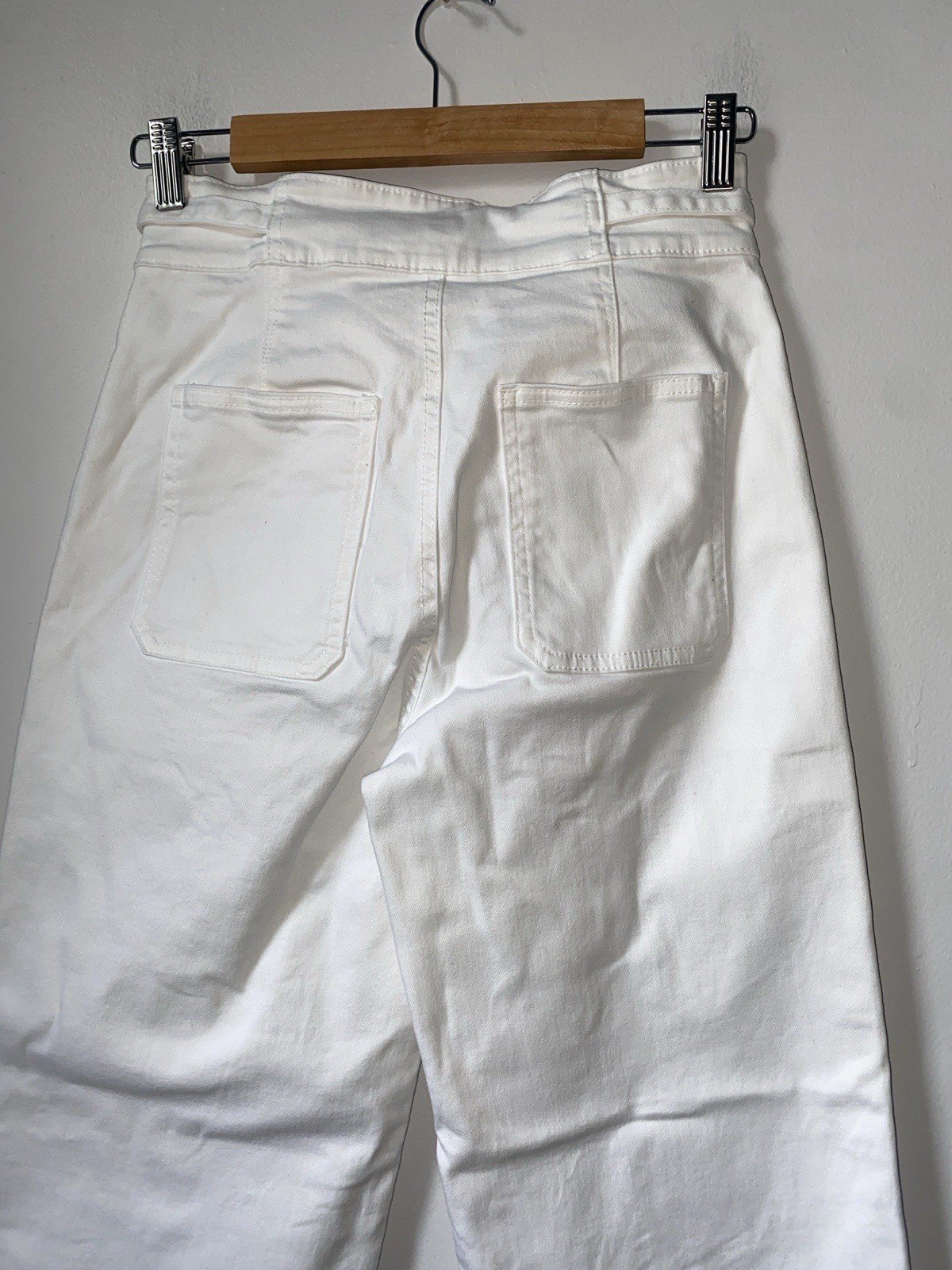 Hudson Women’s White Wide-Leg High Rise Denim Jeans w/ Pockets Size 6