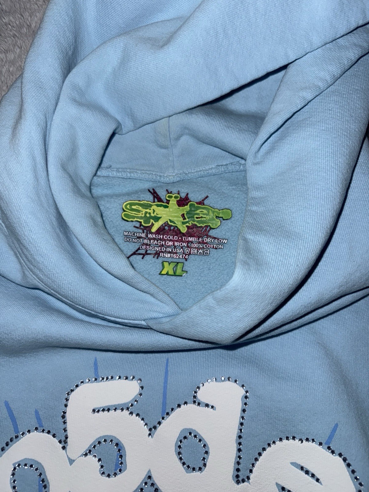 sp5der sky blue Hoodie XL