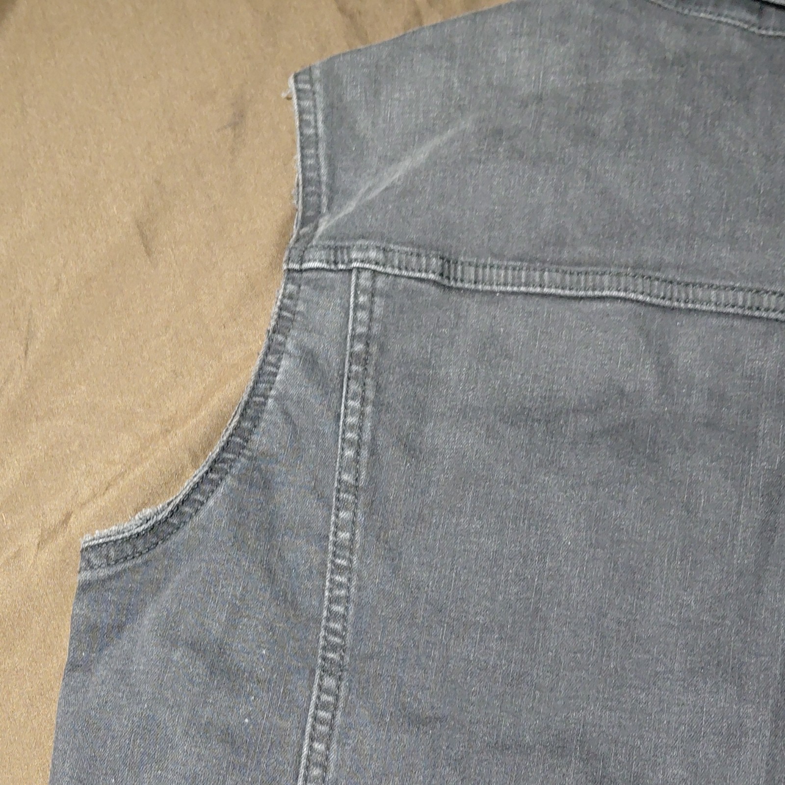 Y2k Goodfellow & Co Black Jean Button Down Vest with Cutoff Sleeves Men’s Sz Sm