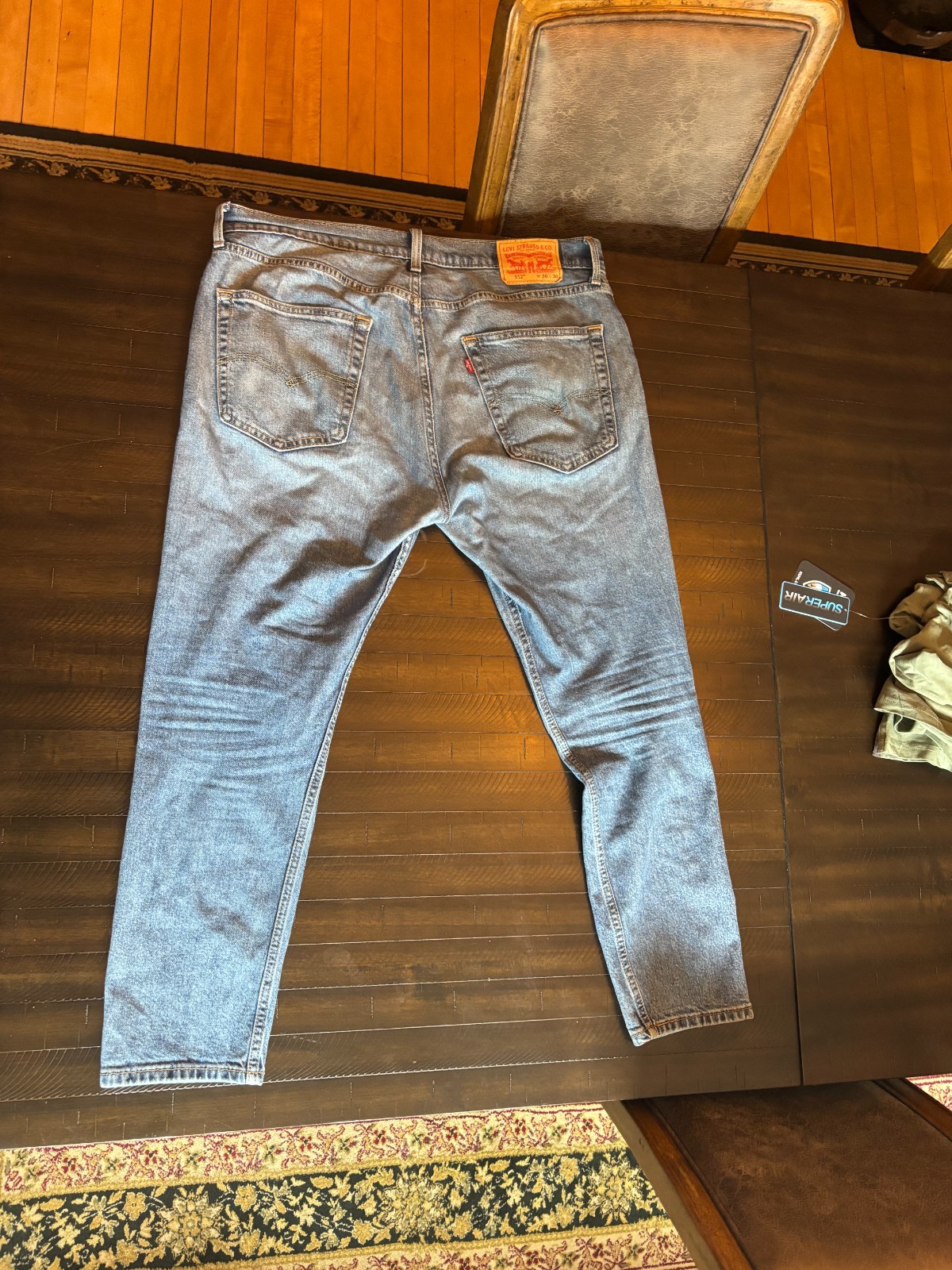 Levis 512 Slim Taper Jeans Mens 36×30 Light Indigo Blue Denim Pants